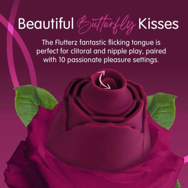 Skins Rose Buddies - The Rose Flutterz Vibrator - Wijnrood - Afbeelding 6
