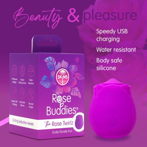 Skins Rose Buddies - The Rose Twirlz Vibrator - Afbeelding 4