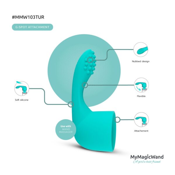 MyMagicWand G-Spot/Prostaat Opzetstuk - Turquoise - Afbeelding 3
