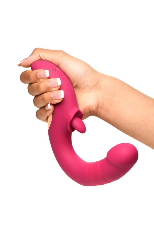 XR Brands - Tease & Please Likkende & Stotende Vibrator - Roze - Afbeelding 10