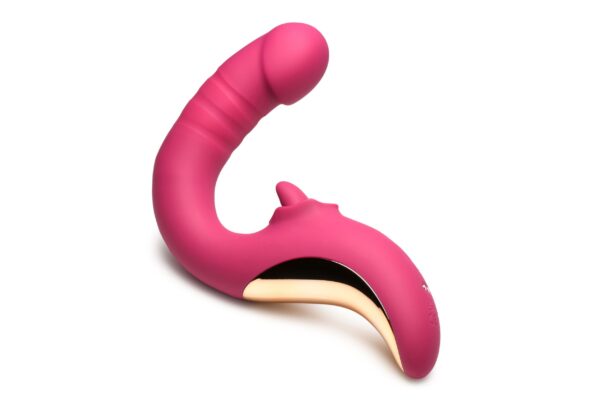XR Brands - Tease & Please Likkende & Stotende Vibrator - Roze - Afbeelding 5