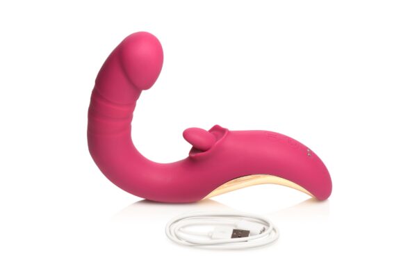 XR Brands - Tease & Please Likkende & Stotende Vibrator - Roze - Afbeelding 8