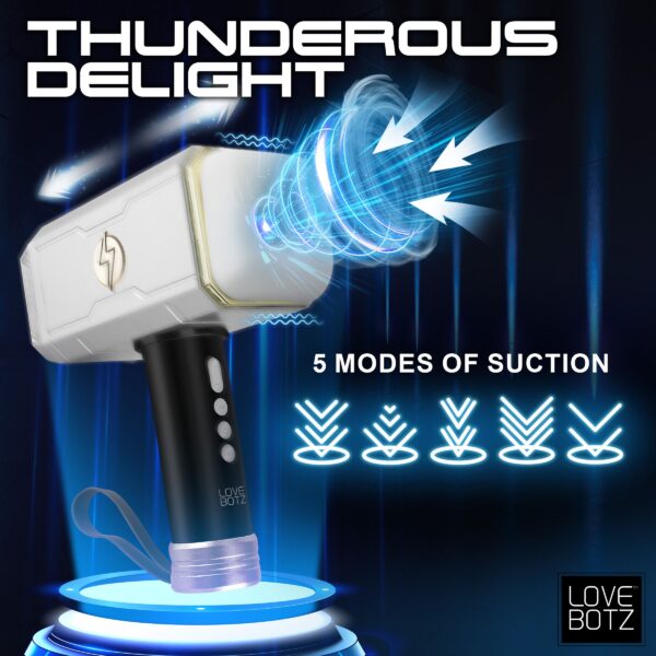XR Brands - Thunder Stroker Zuigende Masturbator - Zilver&Zwart - Afbeelding 14