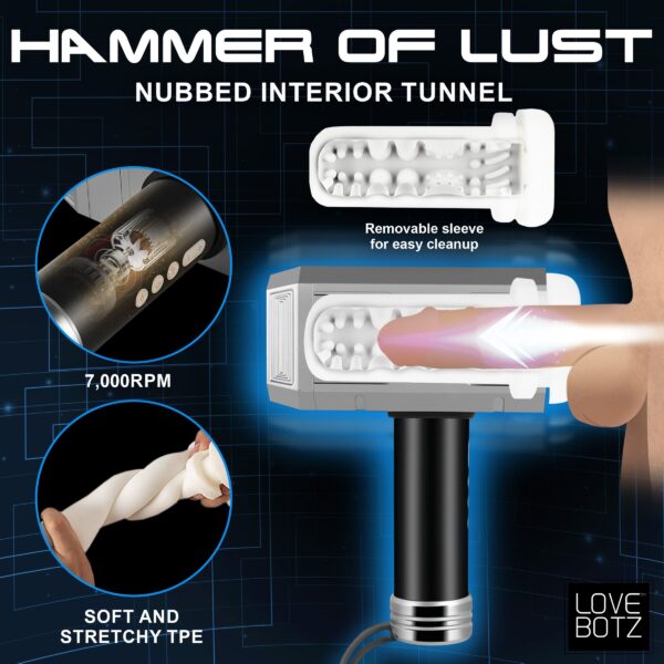 XR Brands - Thunder Stroker Zuigende Masturbator - Zilver&Zwart - Afbeelding 12