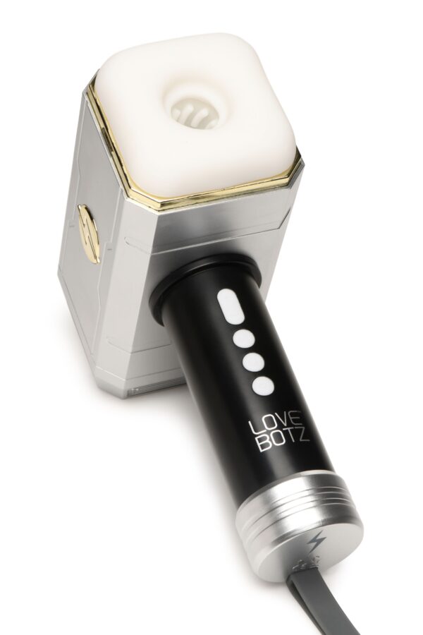 XR Brands - Thunder Stroker Zuigende Masturbator - Zilver&Zwart - Afbeelding 2