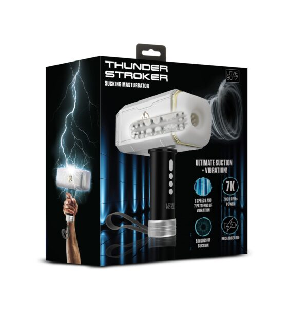 XR Brands - Thunder Stroker Zuigende Masturbator - Zilver&Zwart - Afbeelding 10