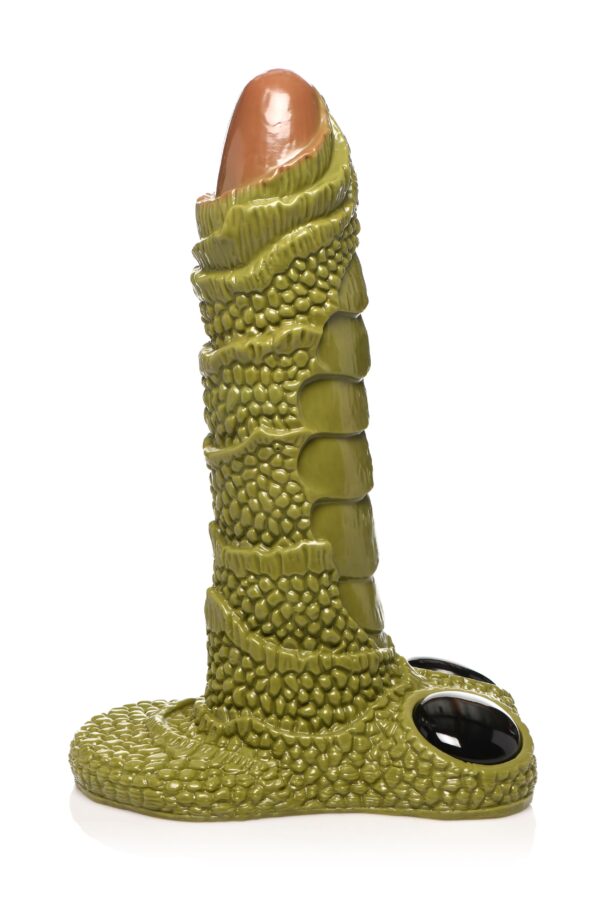 XR Brands - Reusachtig Geschubd Moerasmonster Dildo - Groen - Afbeelding 3