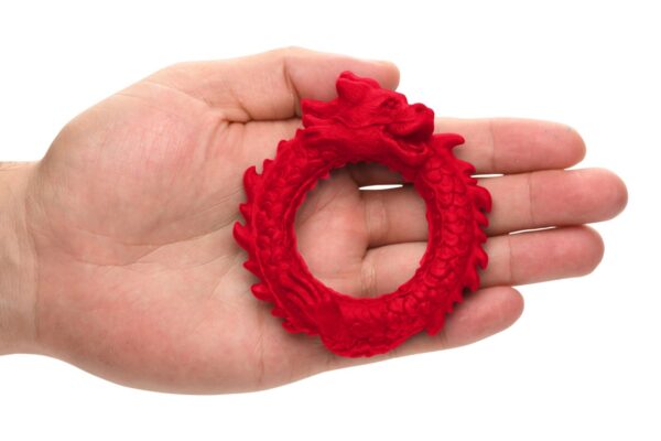 XR Brands - Rise of the Dragon Silliconen Penisring - Rood - Afbeelding 4