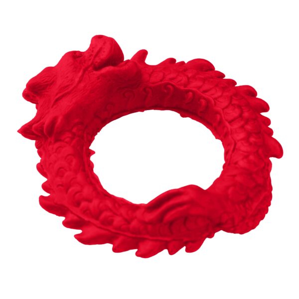 XR Brands - Rise of the Dragon Silliconen Penisring - Rood - Afbeelding 2