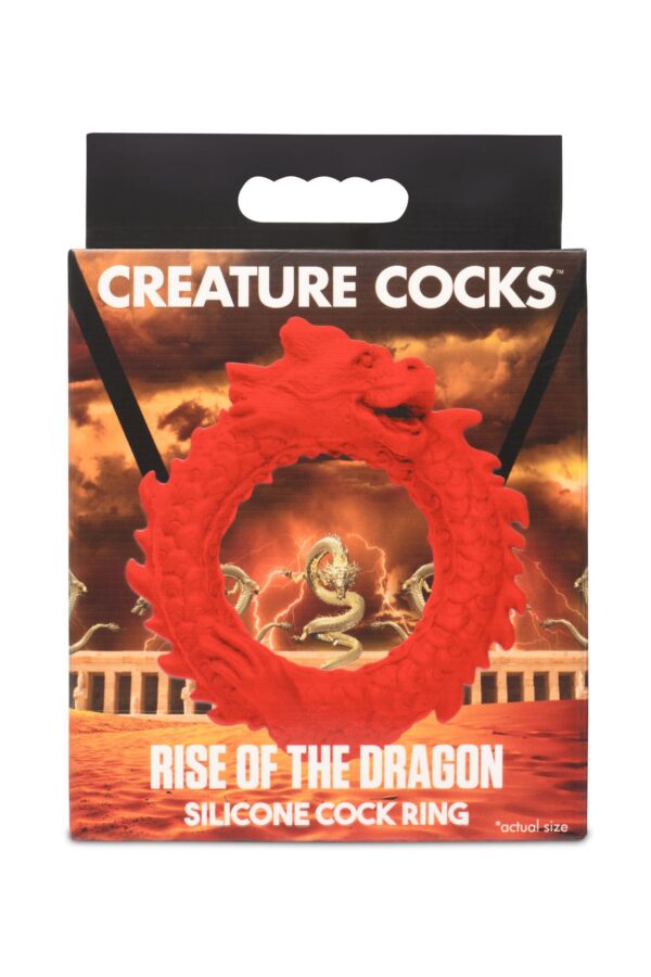 XR Brands - Rise of the Dragon Silliconen Penisring - Rood - Afbeelding 8