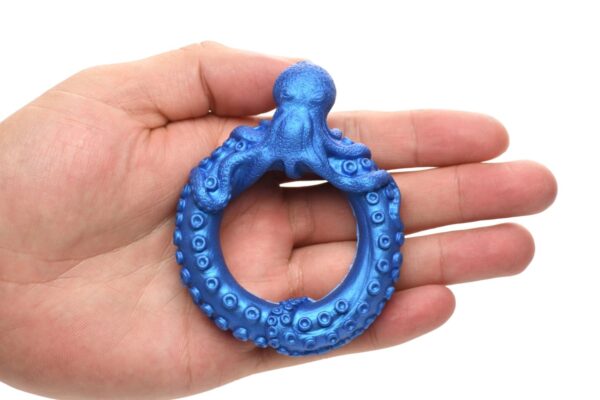 XR Brands - Poseidon's Octo-Ring Siliconen Penisring - Blauw - Afbeelding 4