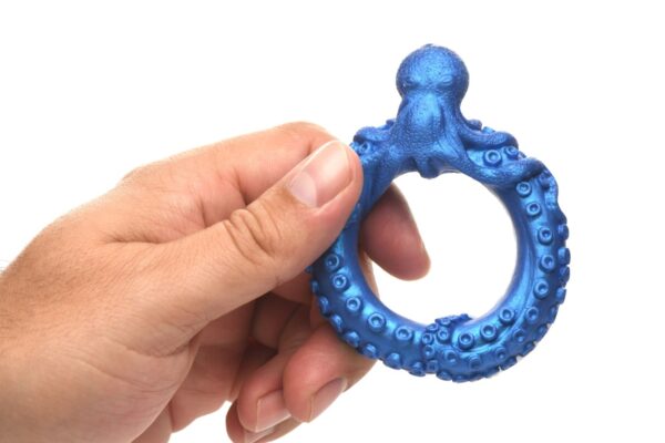 XR Brands - Poseidon's Octo-Ring Siliconen Penisring - Blauw - Afbeelding 5
