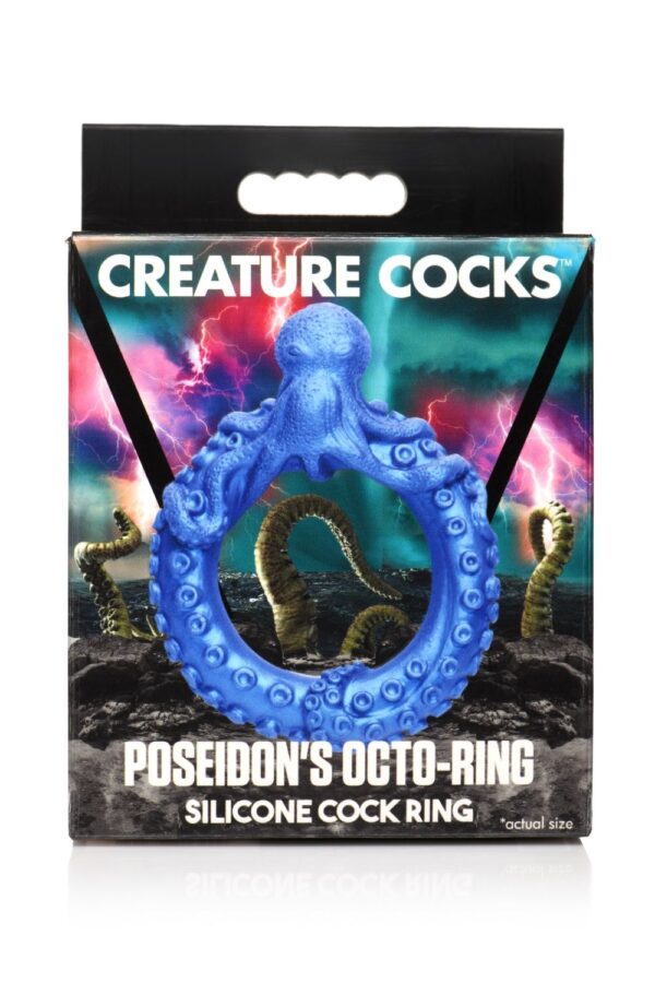 XR Brands - Poseidon's Octo-Ring Siliconen Penisring - Blauw - Afbeelding 6