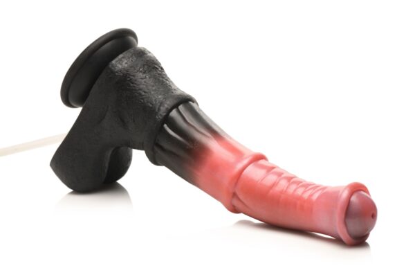 XR Brands - Centaur Explosie Spuitende Siliconen Dildo - Zwart/Rood - Afbeelding 5