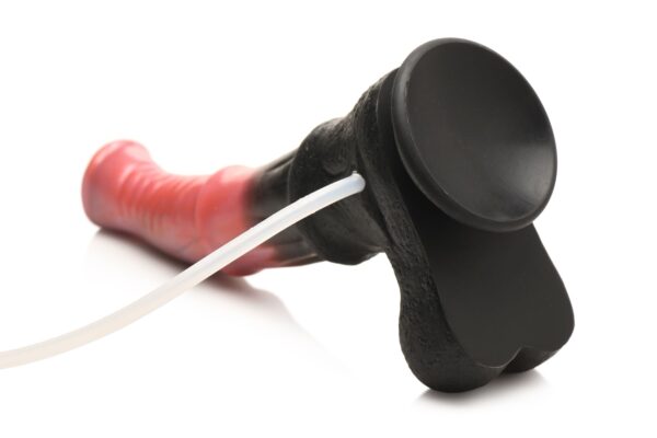 XR Brands - Centaur Explosie Spuitende Siliconen Dildo - Zwart/Rood - Afbeelding 6