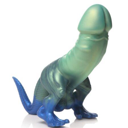 XR Brands - Jurassic Cock Dinosaurus Dildo - Groen & Blauw