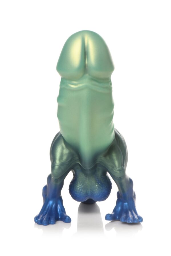 XR Brands - Jurassic Cock Dinosaurus Dildo - Groen & Blauw - Afbeelding 3