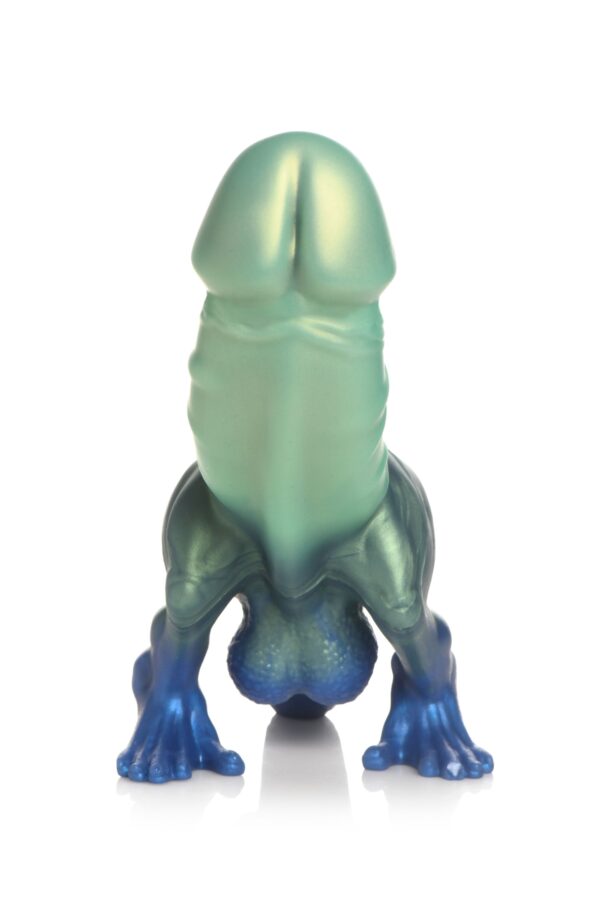 XR Brands - Jurassic Cock Dinosaurus Dildo - Groen & Blauw - Afbeelding 5