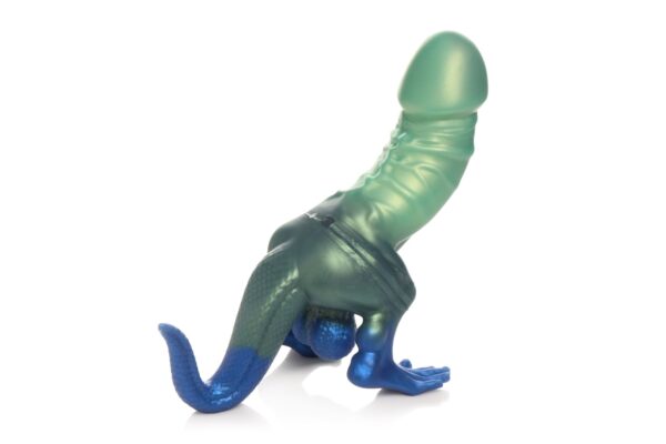XR Brands - Jurassic Cock Dinosaurus Dildo - Groen & Blauw - Afbeelding 6