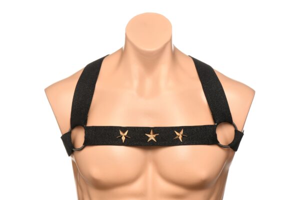 XR Brands - Borstharnas met Armbanden - Zwart - Afbeelding 2