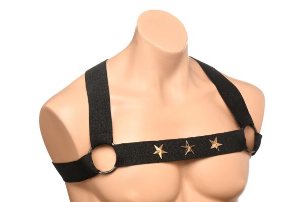 XR Brands - Borstharnas met Armbanden - Zwart - Afbeelding 3