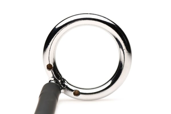 XR Brands - Tug + Plug Cock & Ball Ring met Anaalplug - Zwart&Zilver - Afbeelding 3