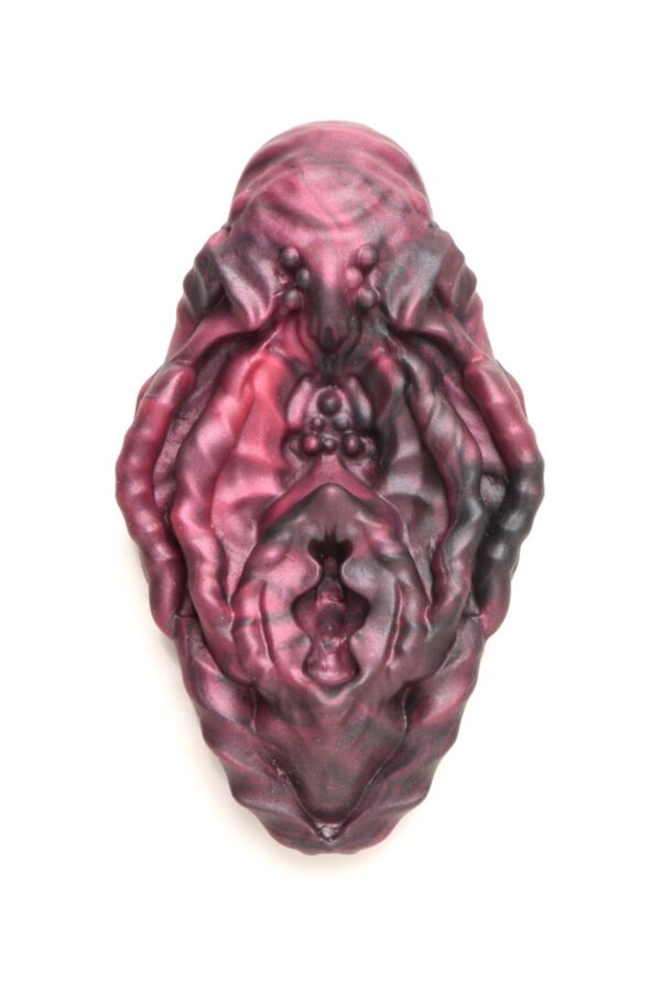 XR Brands - Xeno Pussy Vulva Siliconen Grinder - Rood & Zwart - Afbeelding 2
