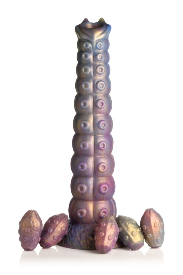 XR Brands - Deep Invader Tentacle Ovipositor Siliconen Dildo met Eitjes - Afbeelding 2