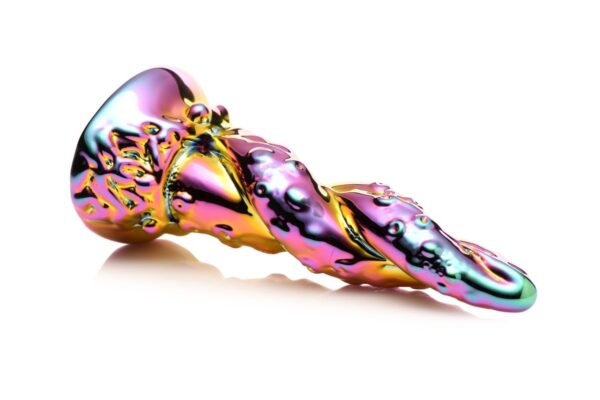 XR Brands - Betoverende Regenboog Glazen Dildo - Geel & Roze - Afbeelding 2