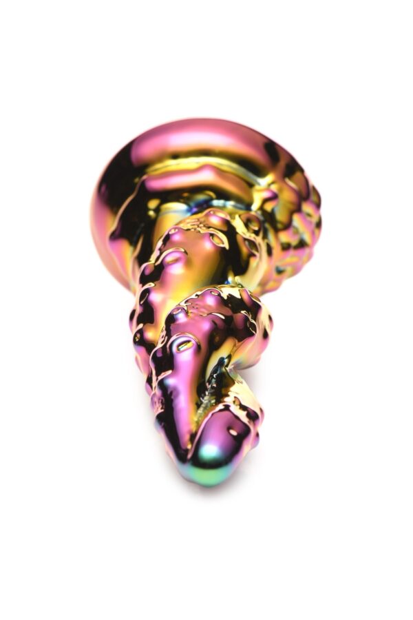 XR Brands - Betoverende Regenboog Glazen Dildo - Geel & Roze - Afbeelding 3