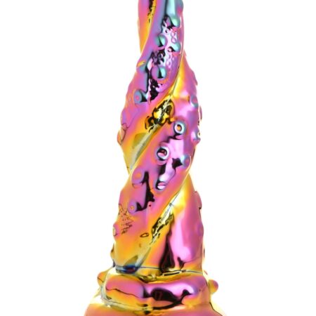 XR Brands - Betoverende Regenboog Glazen Dildo - Geel & Roze