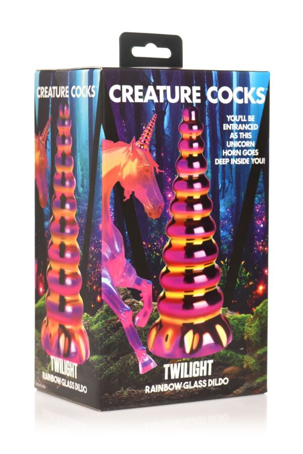 XR Brands - Twilight Regenboog Glazen Dildo - Afbeelding 4