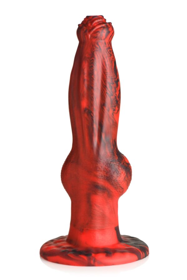 XR Brands - Hel-Wolf Stuwende & Vibrerende Dildo - Rood & Zwart - Afbeelding 2