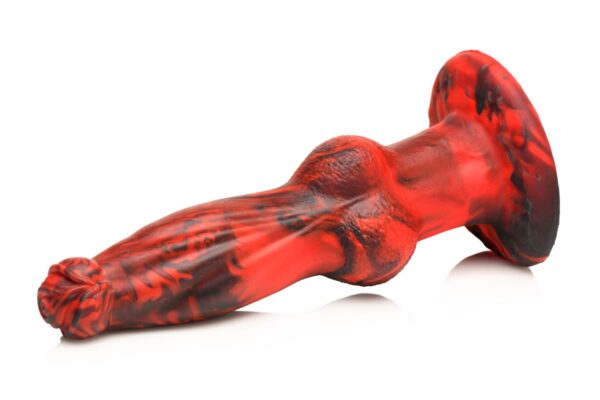 XR Brands - Hel-Wolf Stuwende & Vibrerende Dildo - Rood & Zwart - Afbeelding 4
