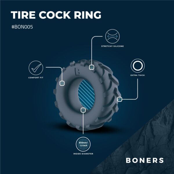 Boners Band Cockring - Grijs - Afbeelding 2