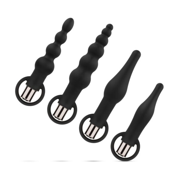 Anaal Plug Set Met Bullet Vibrator - Zwart - Afbeelding 3