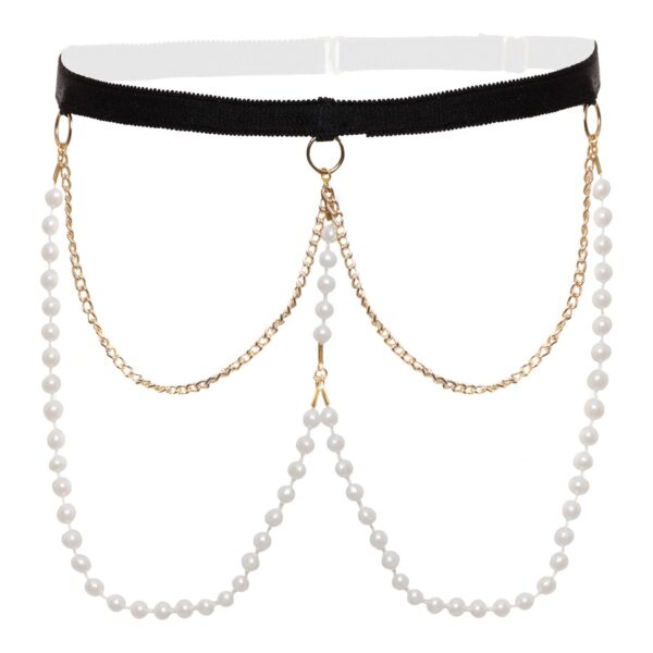Parel en kanten band/accessoire Mea - Zwart - Afbeelding 2