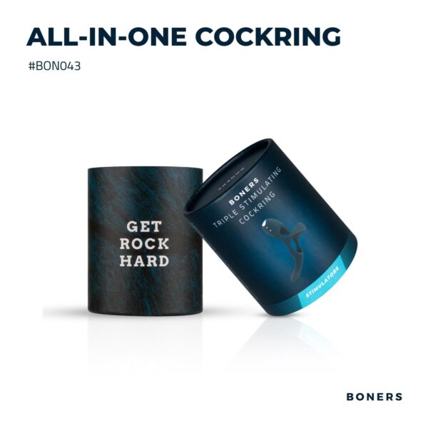 Boners Triple Cockring - Blauw - Afbeelding 3