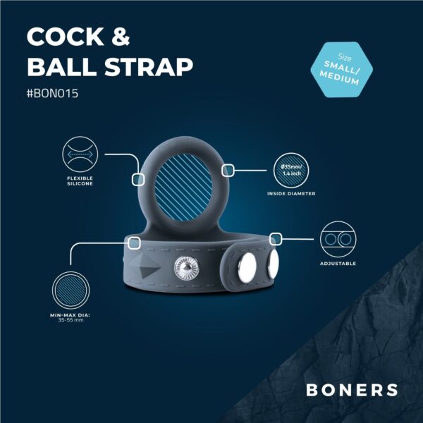 Boners Cock & Ball Strap - S/M - Afbeelding 3