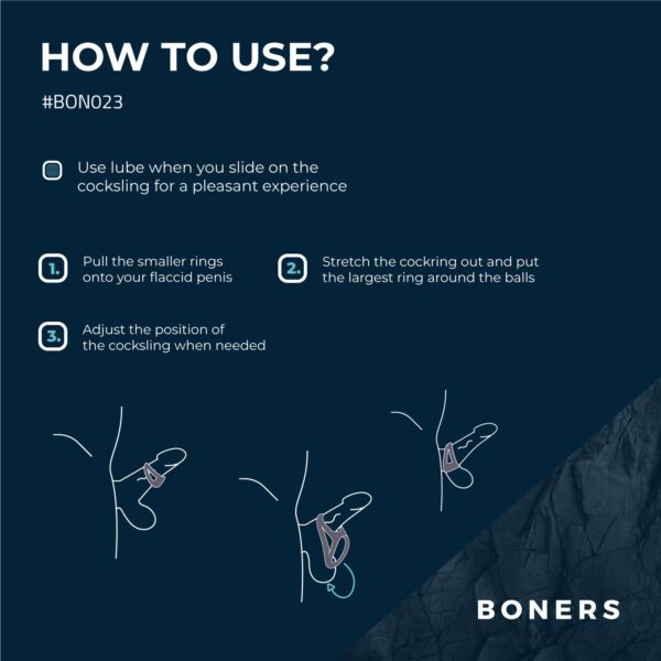 Boners Open Cocksling - Cockring En Ballstretcher - Afbeelding 2