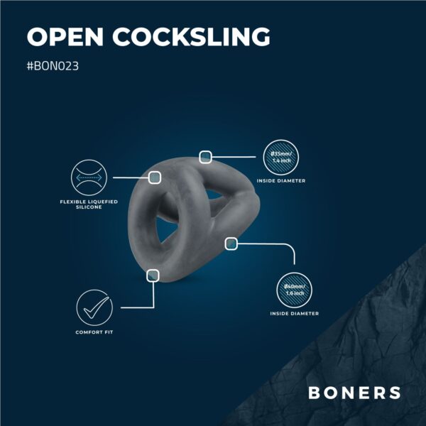Boners Open Cocksling - Cockring En Ballstretcher - Afbeelding 3