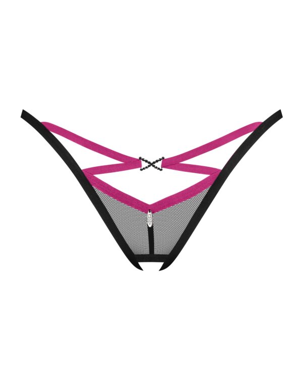 Obsessive - Novenes String Met Open Kruisje - Zwart/Paars - Afbeelding 3