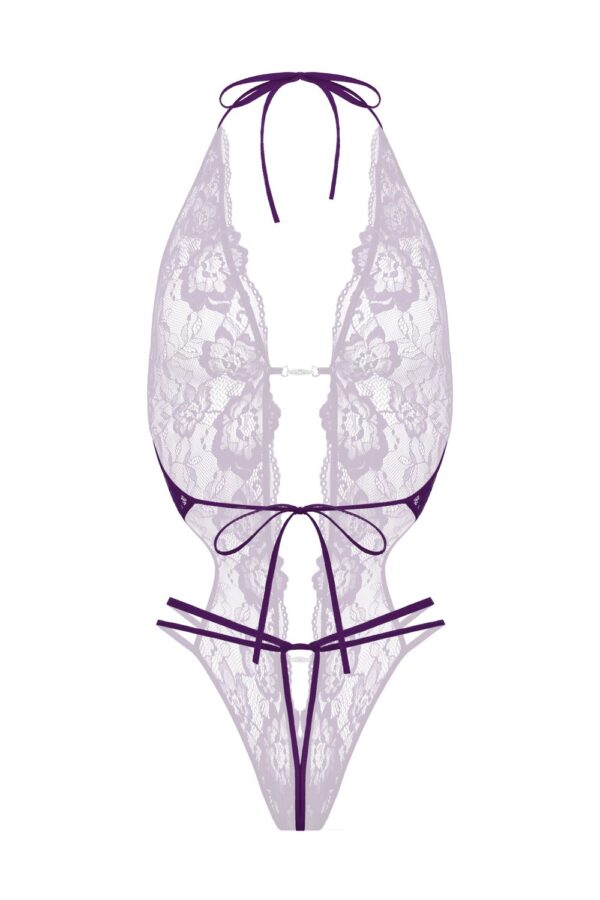 Kanten open kruis body Renee- paars - Afbeelding 5