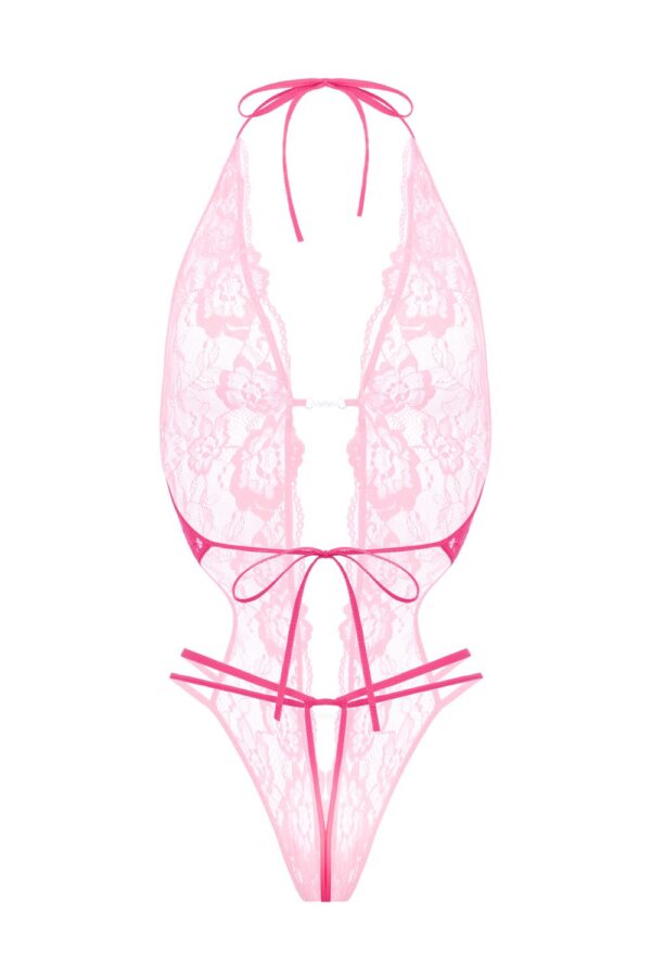 Kanten open kruis body Renee - pink - Afbeelding 6