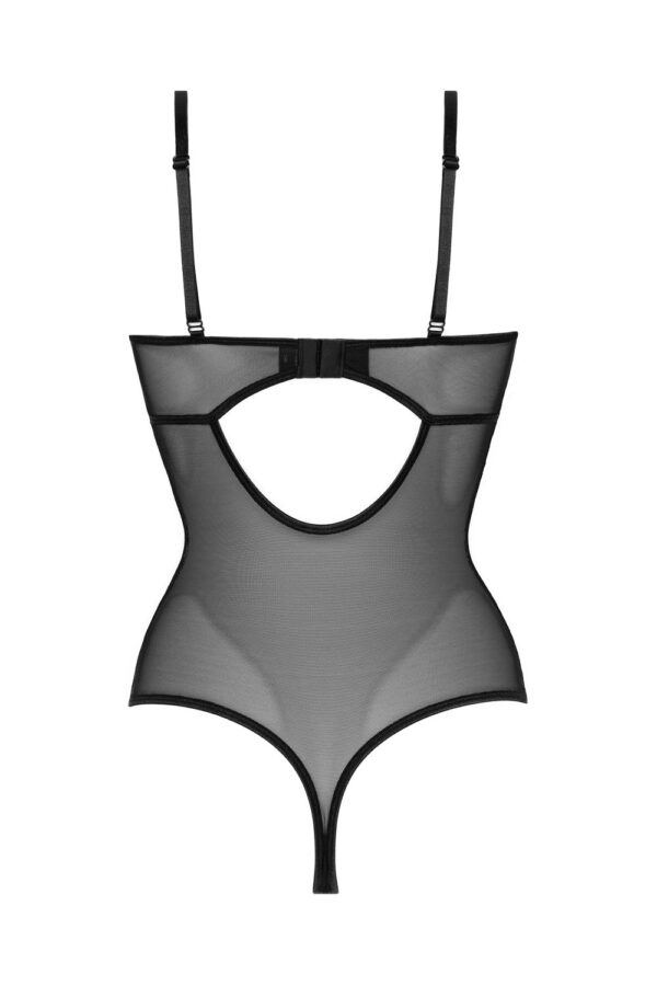Open kruis Wetlookbody Vesper - zwart - Afbeelding 5