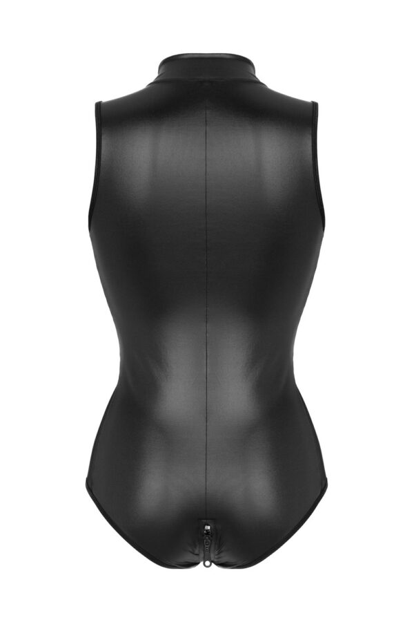 Wetlook 2-kanten rits Body Xenna - zwart - Afbeelding 4