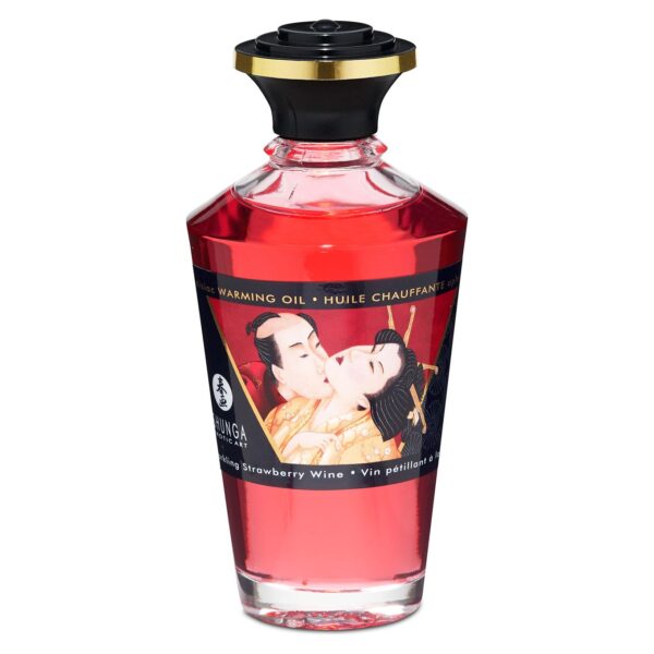 Shunga - Aphrodisiac Verwarmende Olie Aardbeienwijn 100 ml - Afbeelding 3