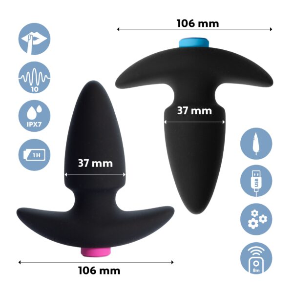 FeelzToys - FunkyButts Buttplugset met Afstandsbediening voor Koppels - Afbeelding 2