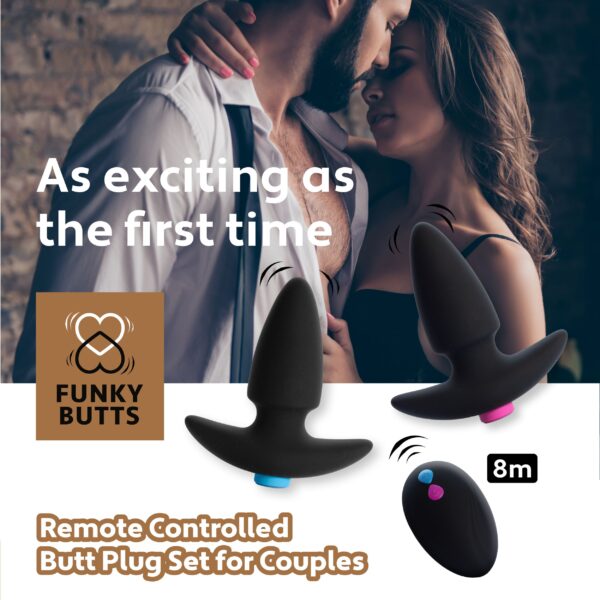 FeelzToys - FunkyButts Buttplugset met Afstandsbediening voor Koppels - Afbeelding 7