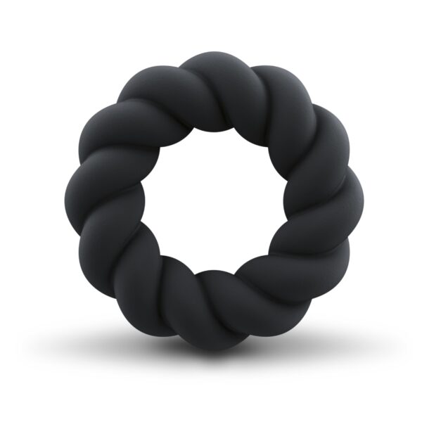 Rocks-off - Twist Non Vibrating Liquid Silicone Ring Black